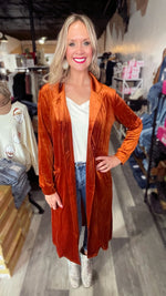 Retro Long Velvet Blazer