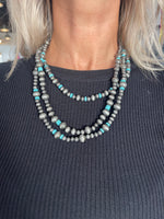 3 Strand Turquoise and Beaded Necklace