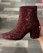 Burgundy Glitter Booties by Corkys