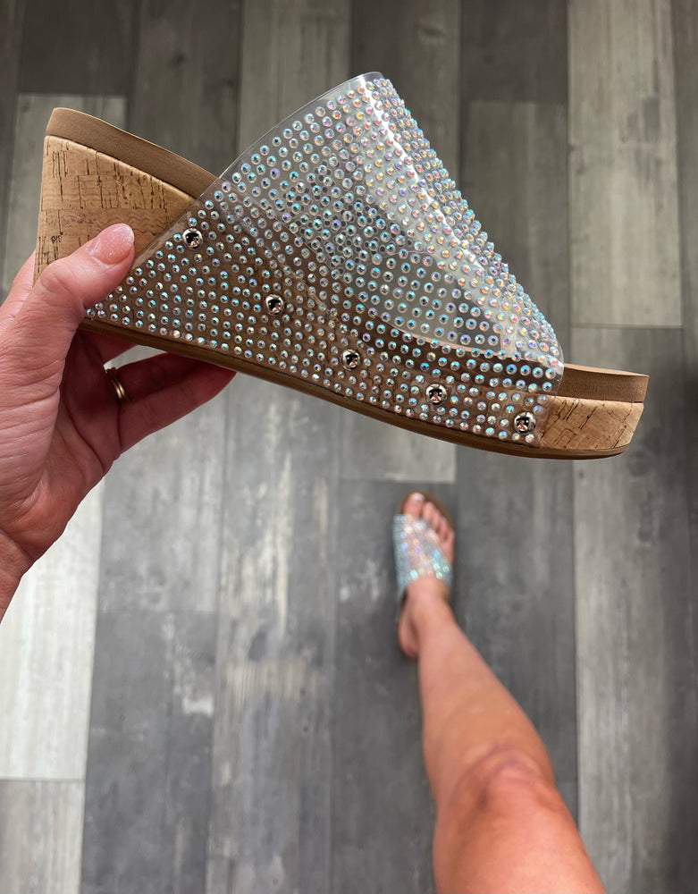 Clear Rhinestone Flirty Wedge by Corkys