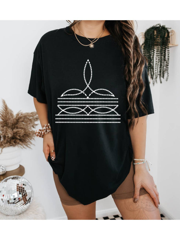 Tan or Black Boot Stitch Western Shirt