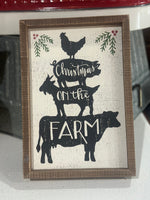 Christmas On the Farm Block Sign