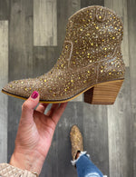 Gold Shine Bright Rhinestone Boots