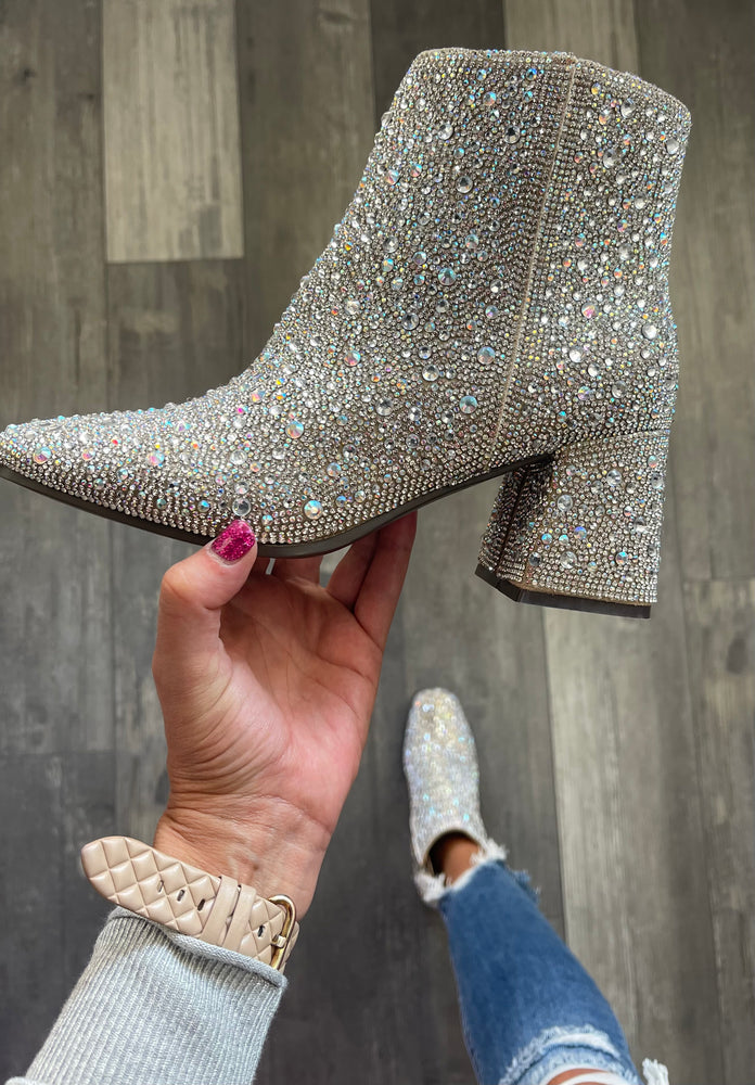 Clear Rhinestone Booties by Corkys