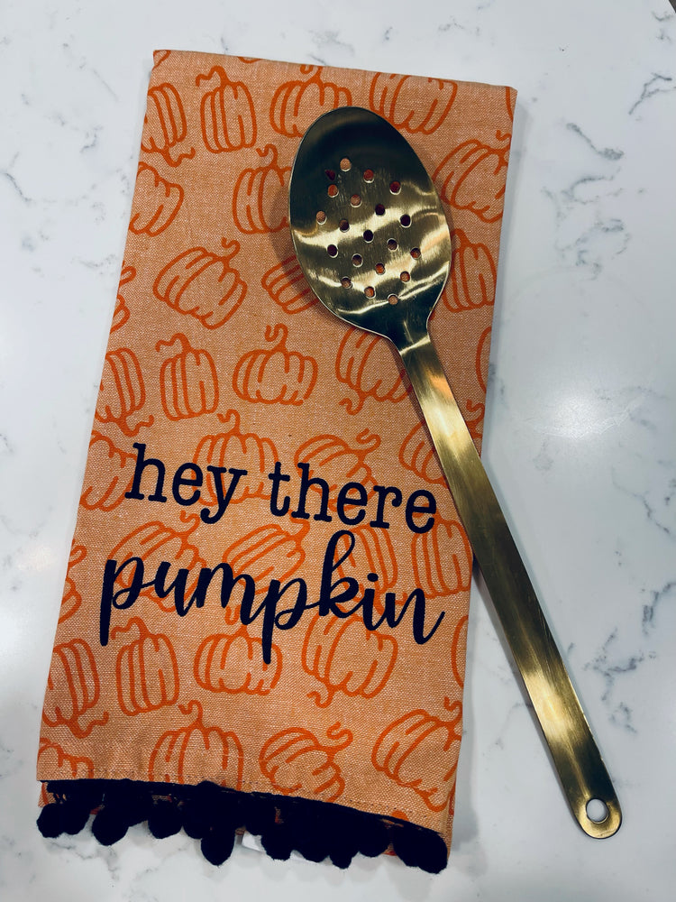 Hey There Pumpkin Hand Towel in Orng/Blk