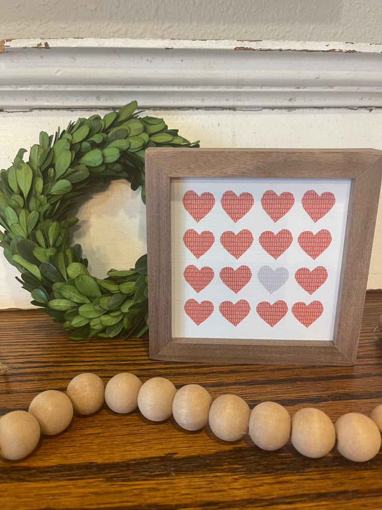 Hearts 4x4 Block Sign