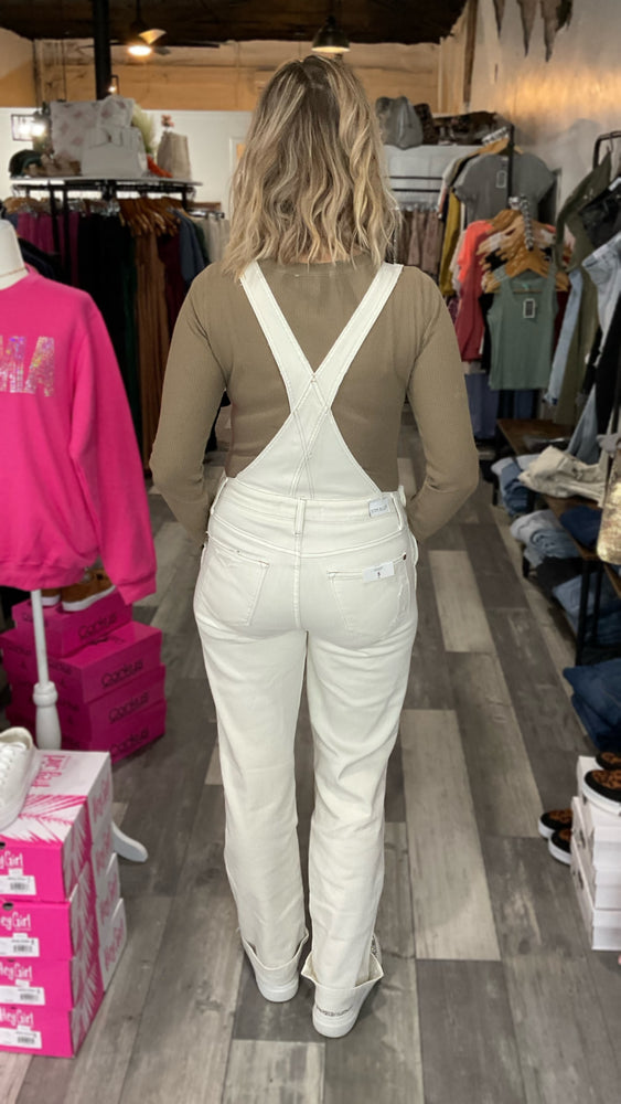 Cream Straight Legged Overall by Judy Blue