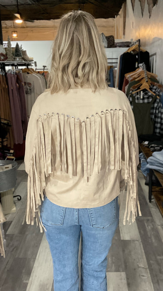 Beige Fringe Jacket