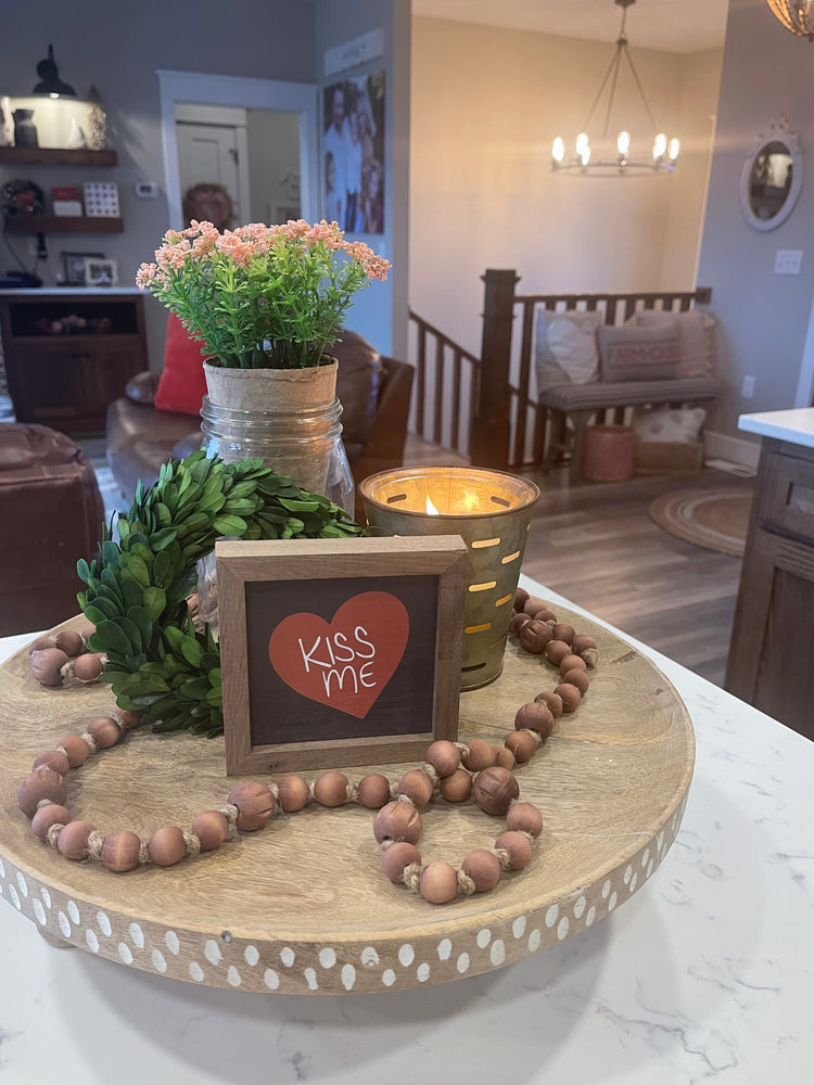 Red Heart Kiss Me 4x4 Block Sign