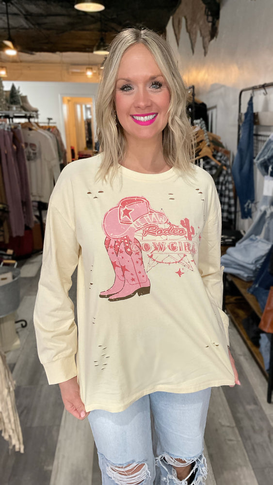 Cream Long Sleeve Cowgirl Shirt