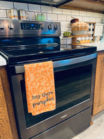 Hey There Pumpkin Hand Towel in Orng/Blk