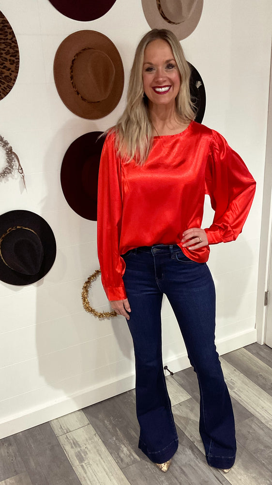 Red Satin Blouse