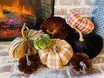 Vintage Rust Plaid Cloth Pumpkin