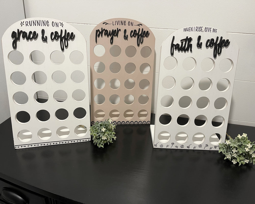 Wood Table Top Coffee Pod Holder