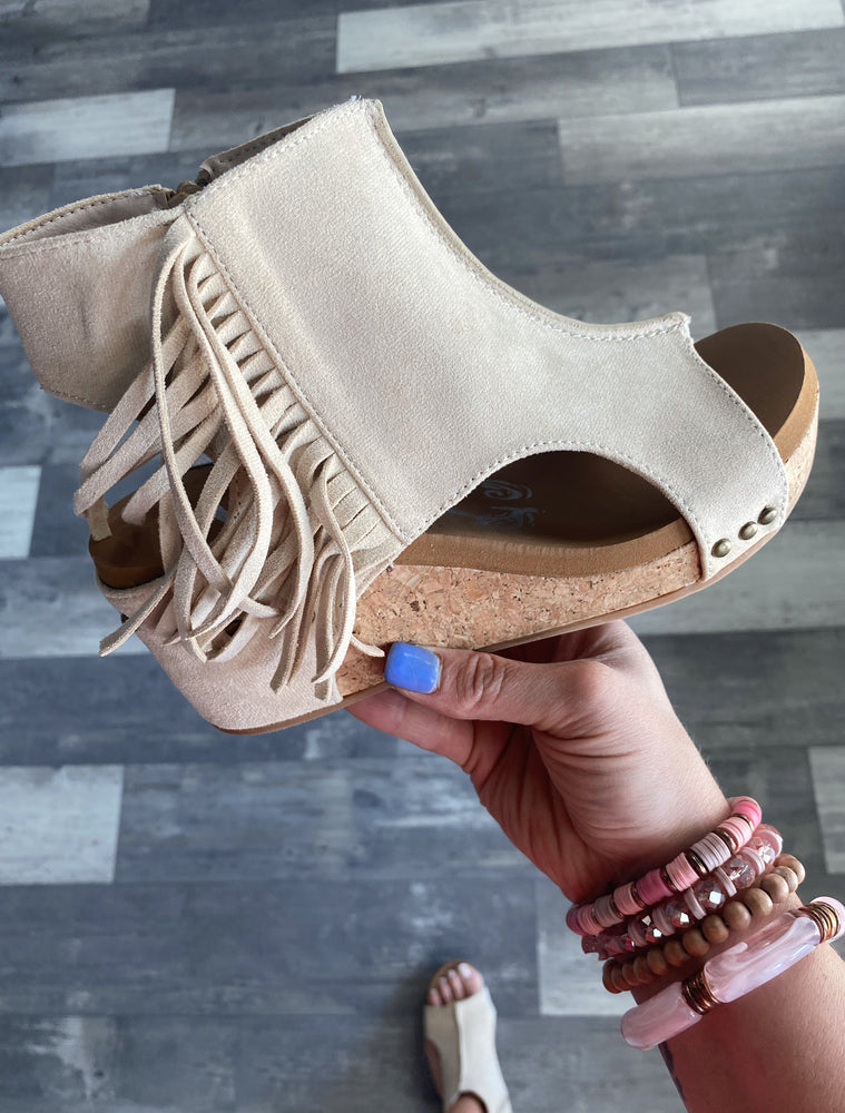 Cream Rancher Fringe Wedge by VeryG