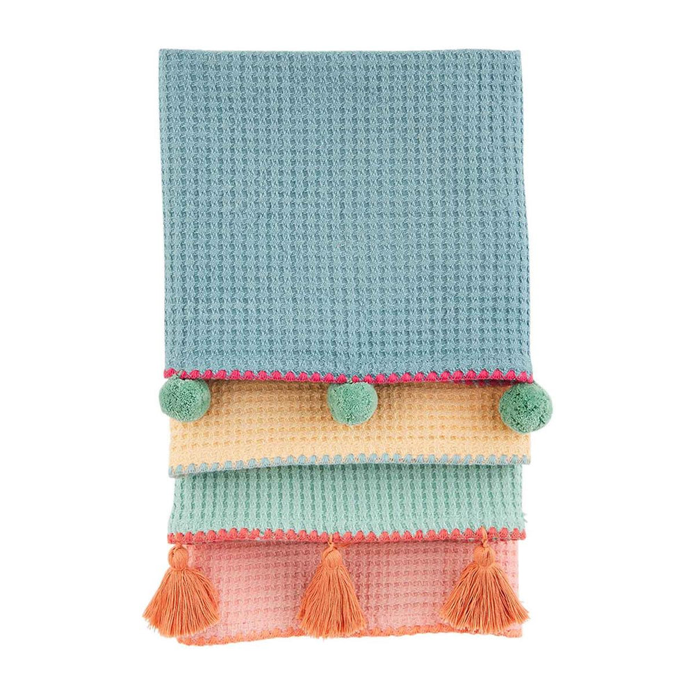 Colorful Pom 4 Towel Set by Mudpie