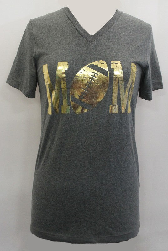 Grey Football Mom Tee