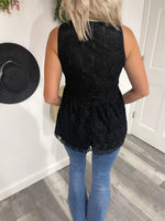 Black Lace Sleeveless Top