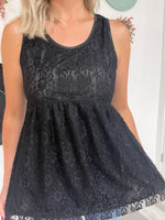 Black Lace Sleeveless Top