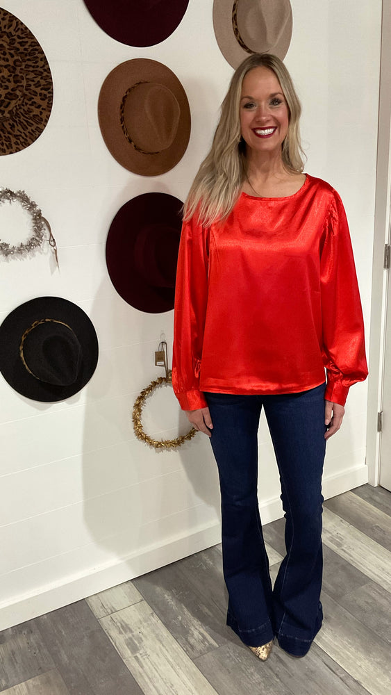 Red Satin Blouse