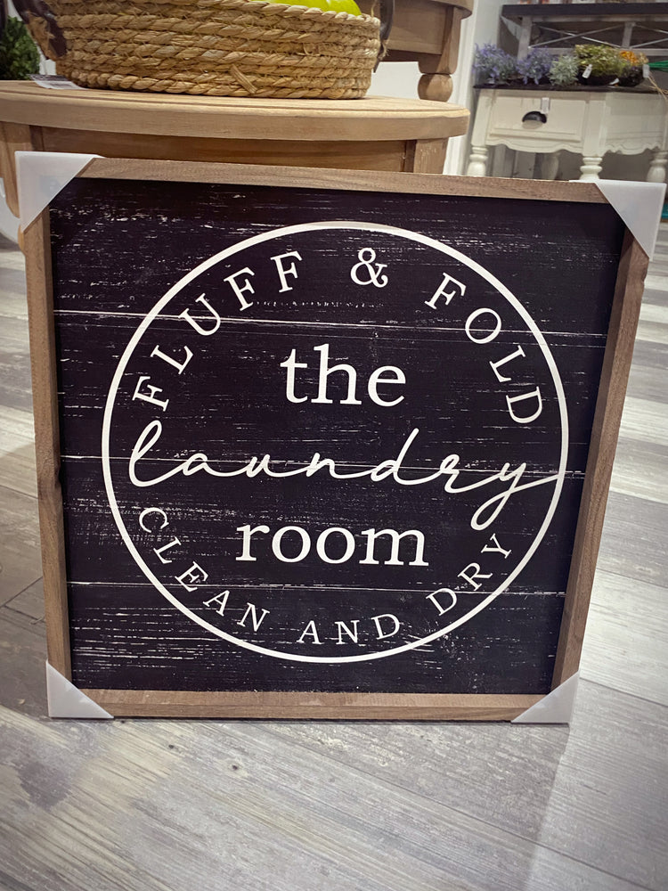 The Laundry Room Black Sign