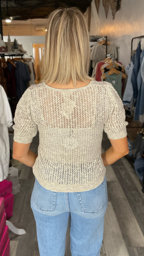 Cropped Knit Crossover Hem Sweater