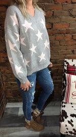 Grey/Pink Star Sweater