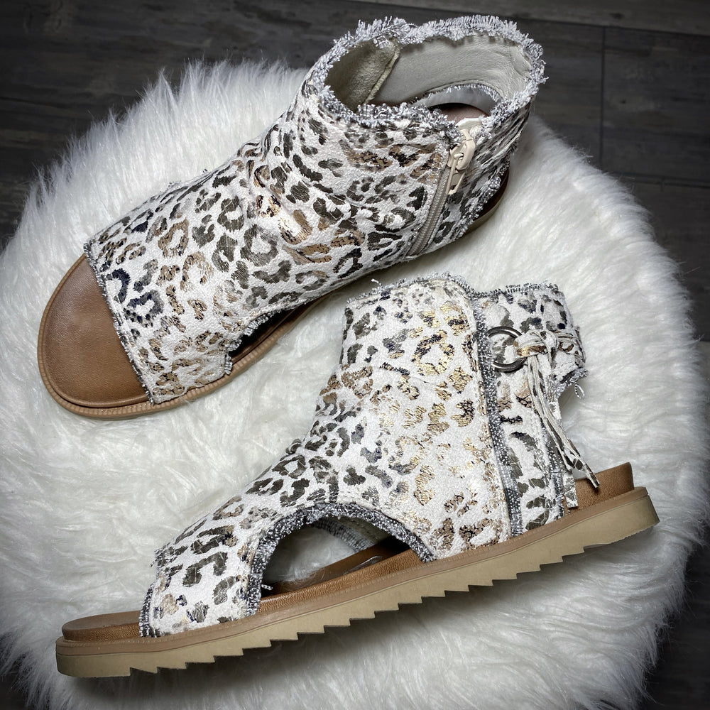 White Leopard Libra Sandal by VeryG