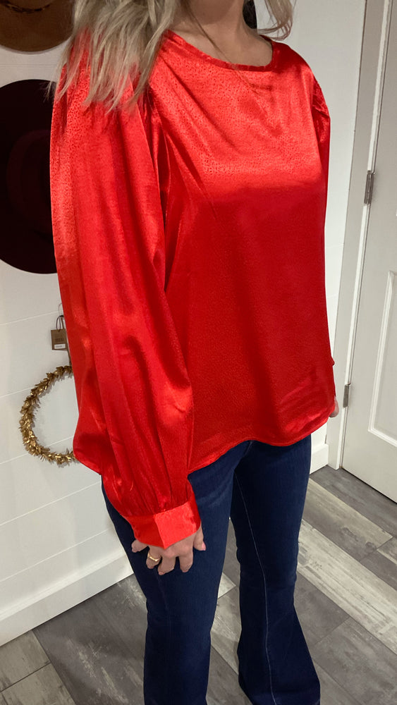 Red Satin Blouse