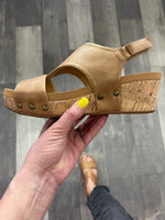 Refreshing Brown Gold Shimmer Wedge by Corkys