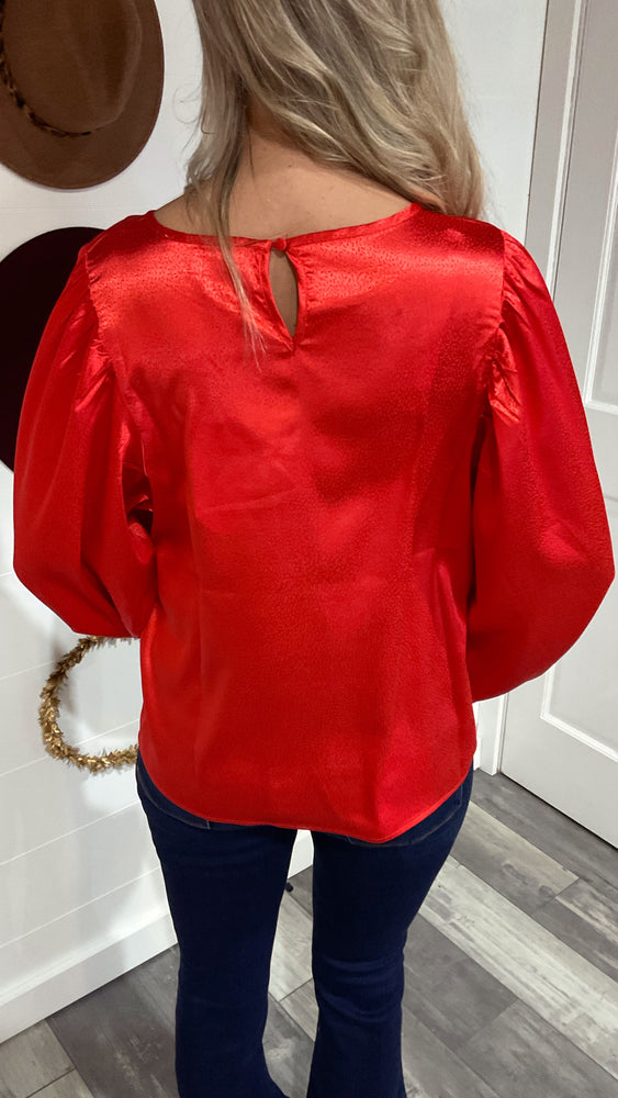 Red Satin Blouse