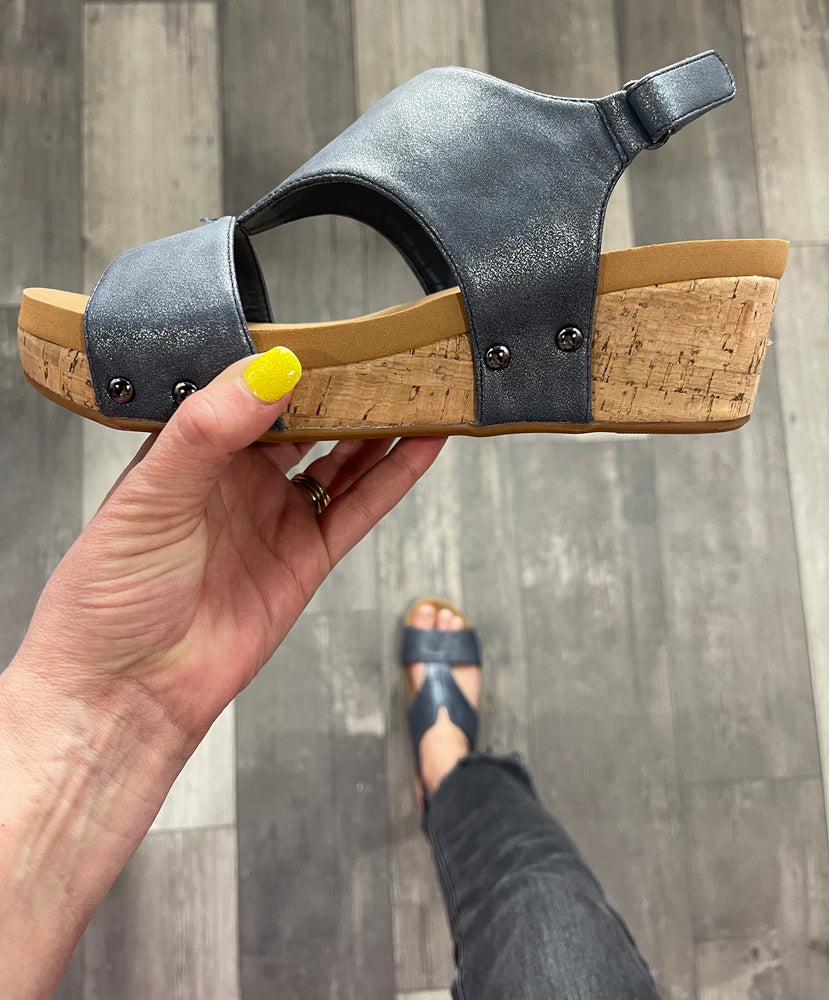 Refreshing Navy Wedge by Corkys