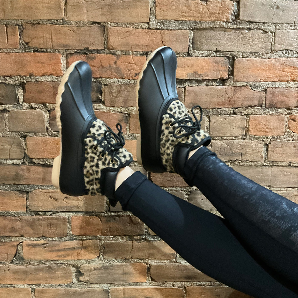 Black and Leopard Quack Booties by Gypsy Jazz