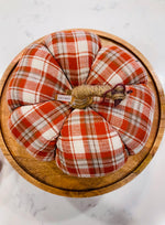 Vintage Rust Plaid Cloth Pumpkin