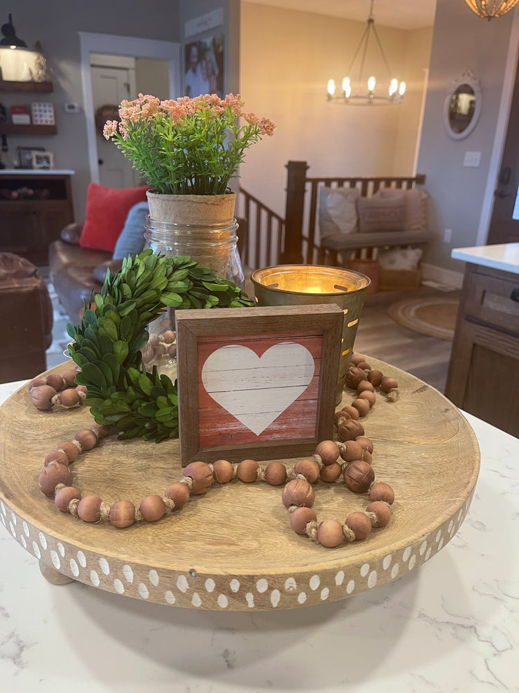 Red w/ White Heart 4x4 Block Sign