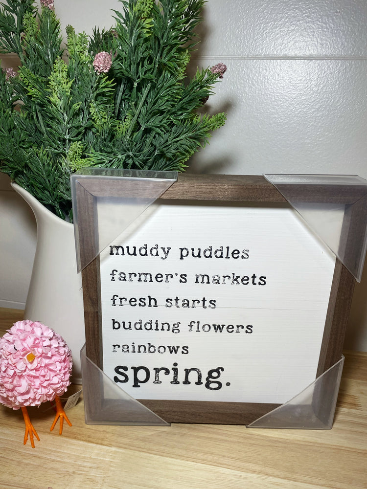 8x8 White Spring List Block Sign