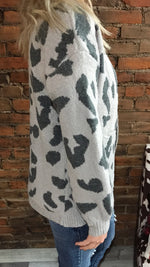 Grey Leopard Cozy Open Cardigan