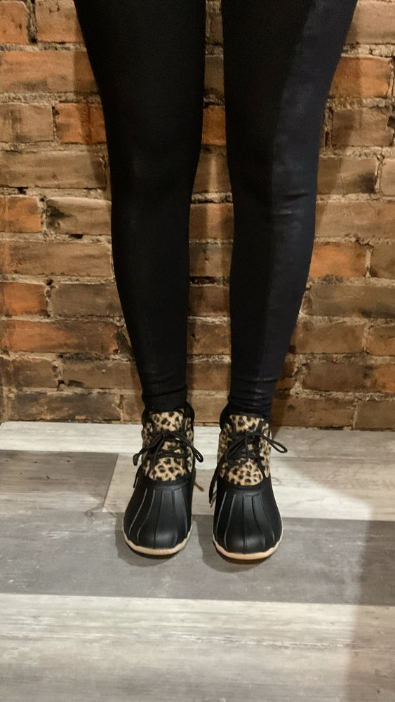 Black and Leopard Quack Booties by Gypsy Jazz