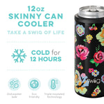 Fleur Noir Skinny Can Cooler by Swig Life