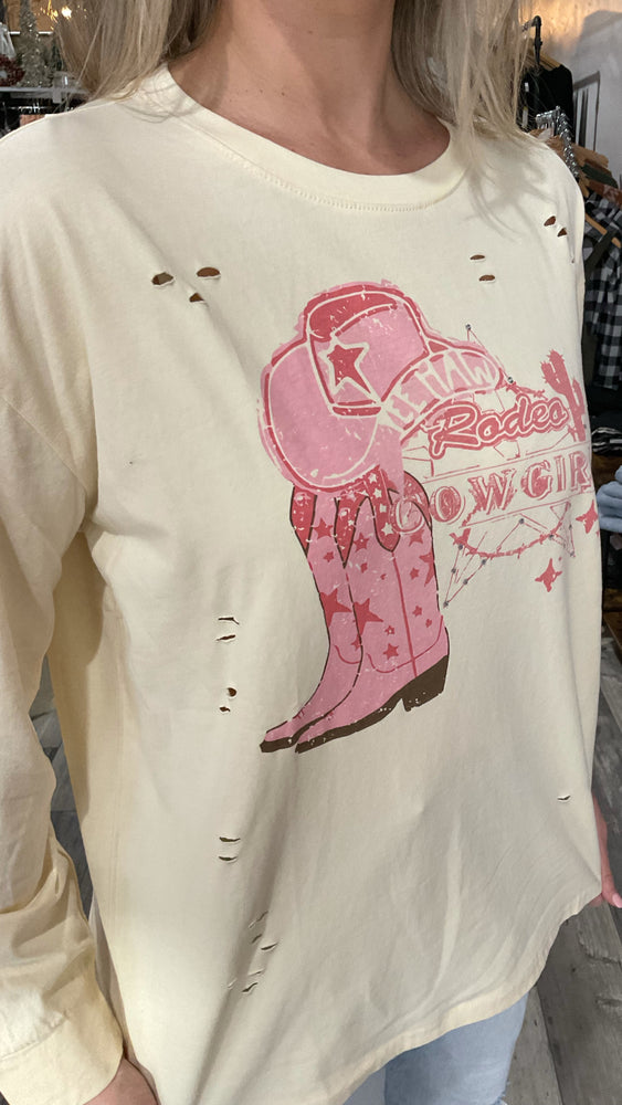 Cream Long Sleeve Cowgirl Shirt