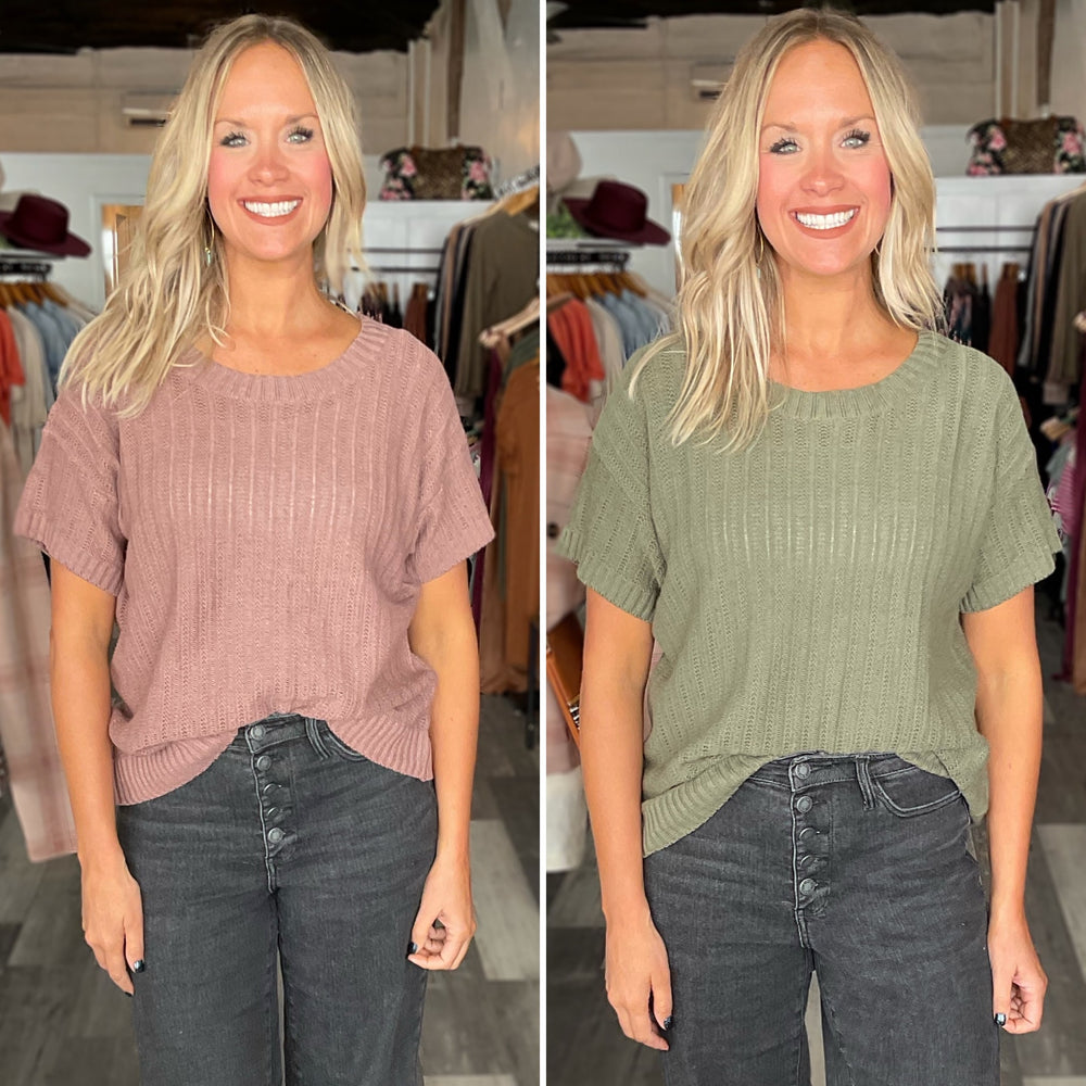 Short Sleeve Sweater Top