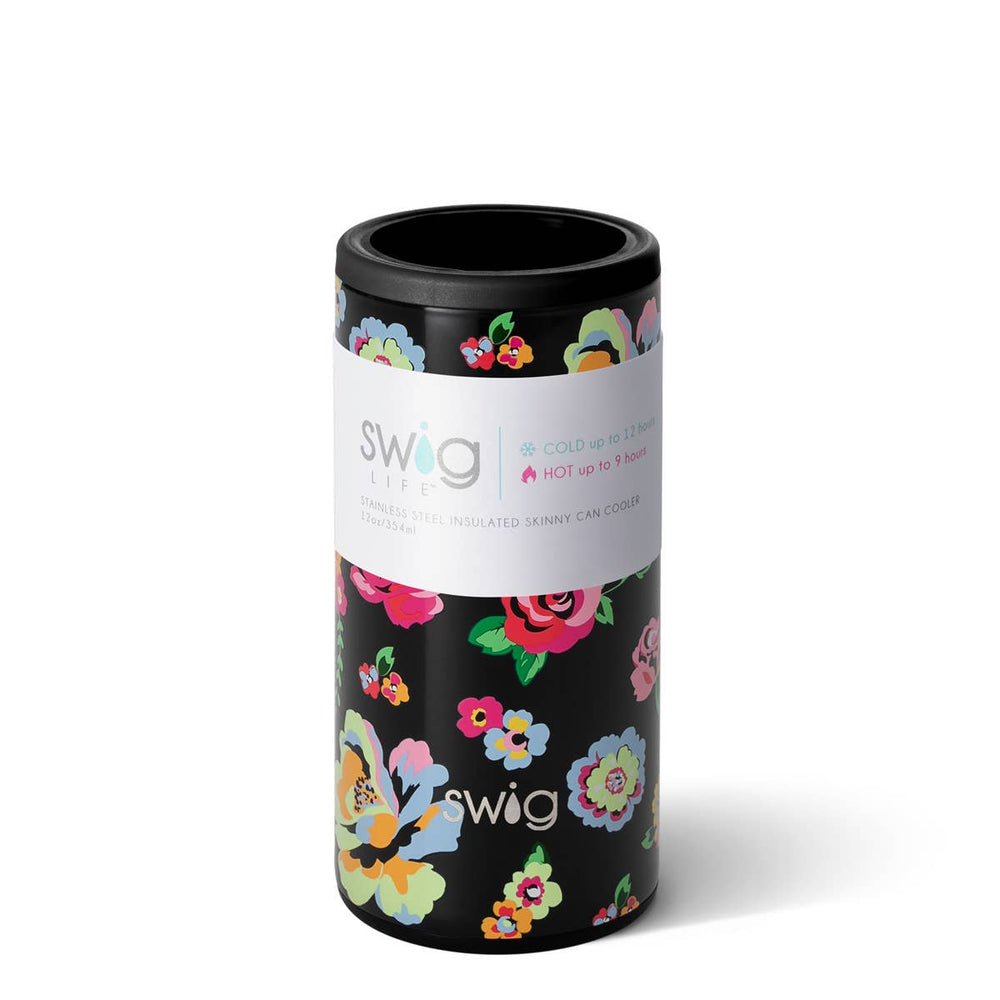 Fleur Noir Skinny Can Cooler by Swig Life