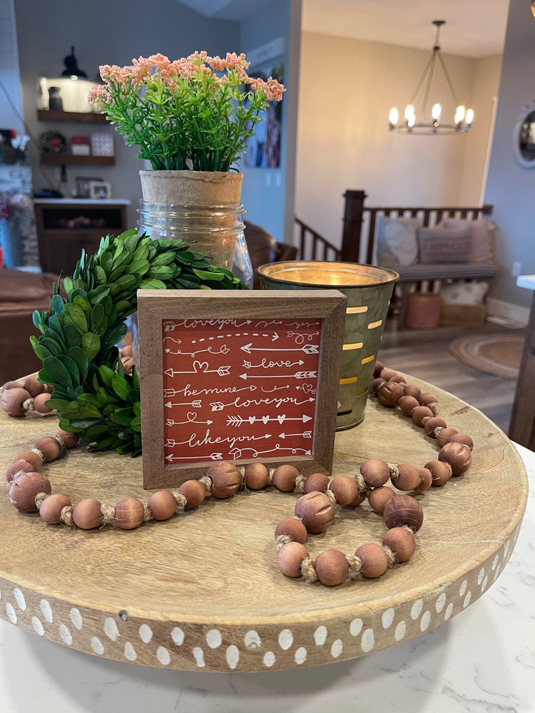 Red Love Arrows 4x4 Block Sign