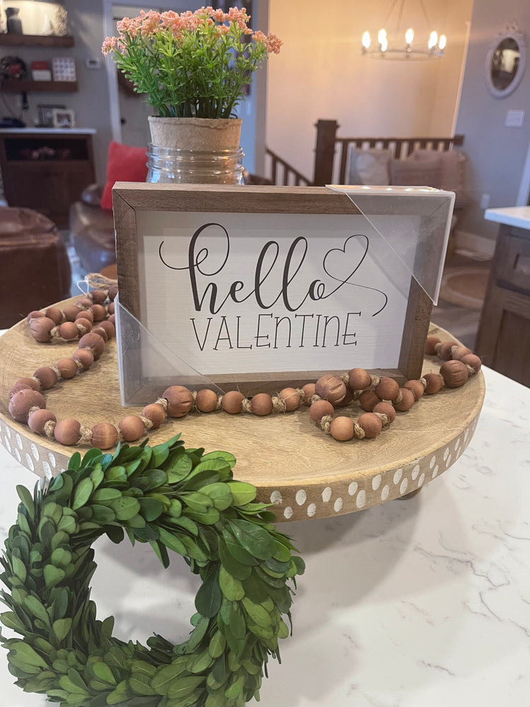 Hello Valentine 8x5 Block Sign