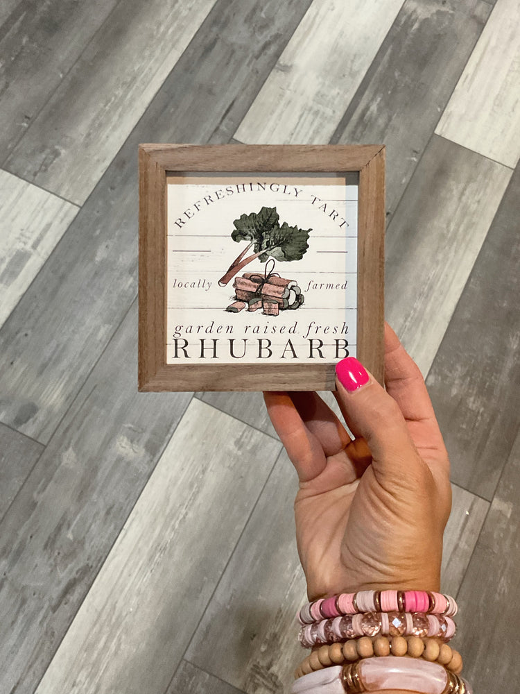 5”x5” Fresh Rhubarb Sign