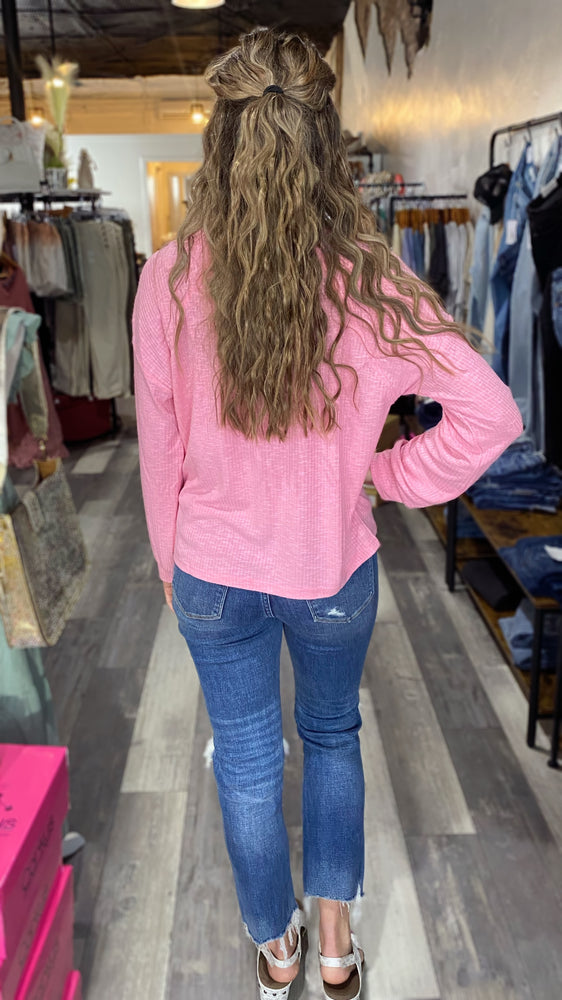 Baby Pink Waffle Knit Top