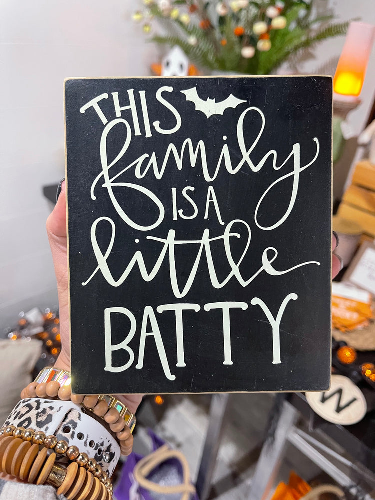 Little Batty Block Sign