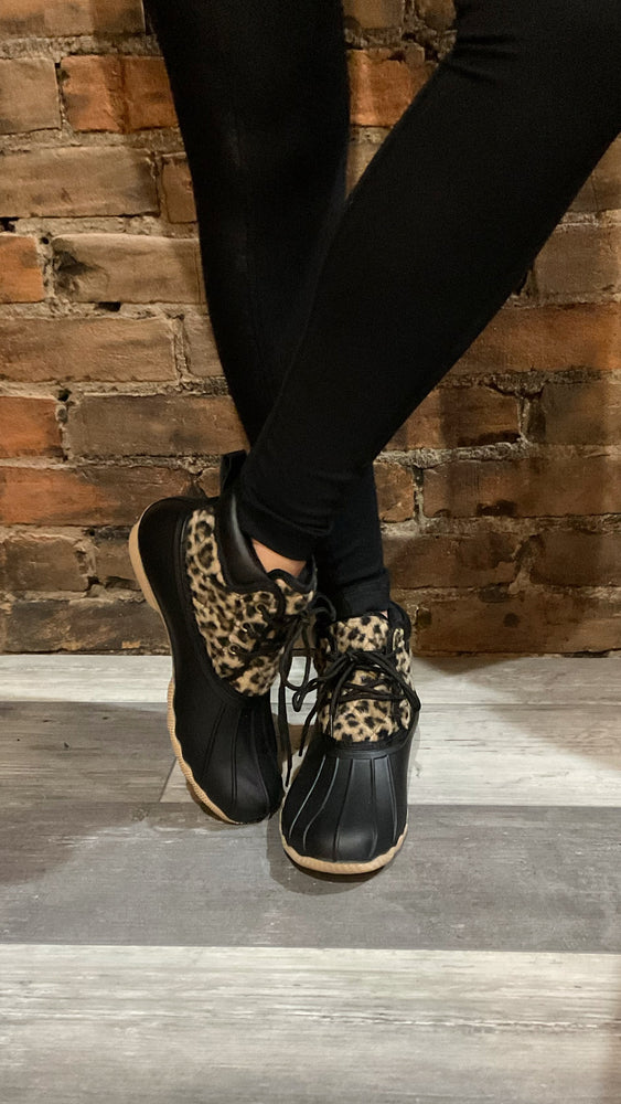 Black and Leopard Quack Booties by Gypsy Jazz