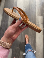 Cognac Braided Sandal by Corky’s