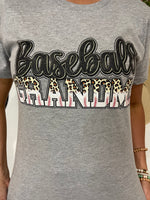 Grey Baseball Grandma Tee